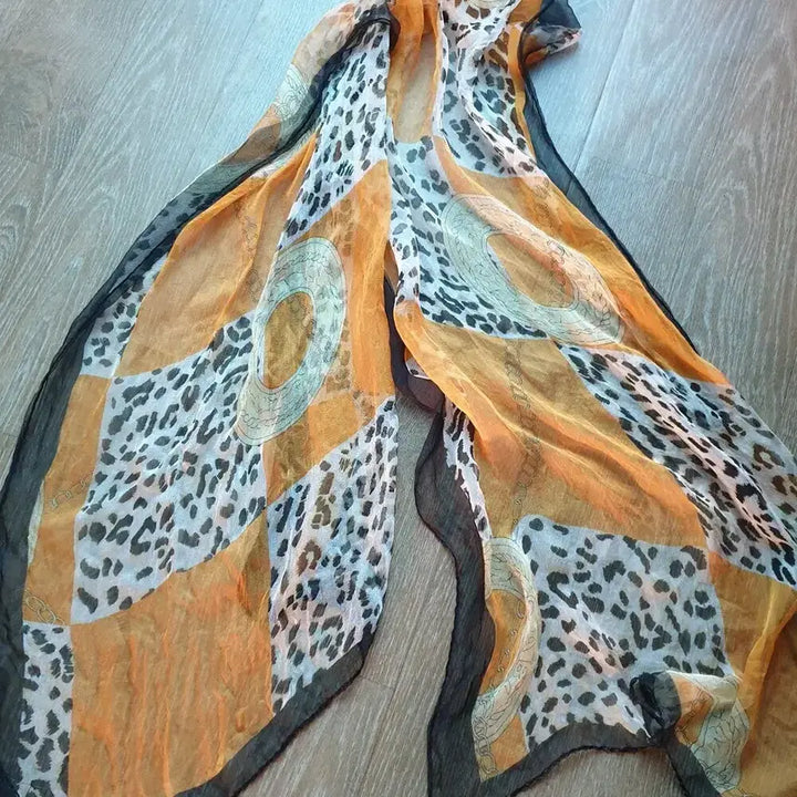 [BUNJANG] Vintage Silk Long Scarf / 명품라인의 아름다움 화사한 옐로우컬러 롱스카프 머플러 목도리 정장 니트