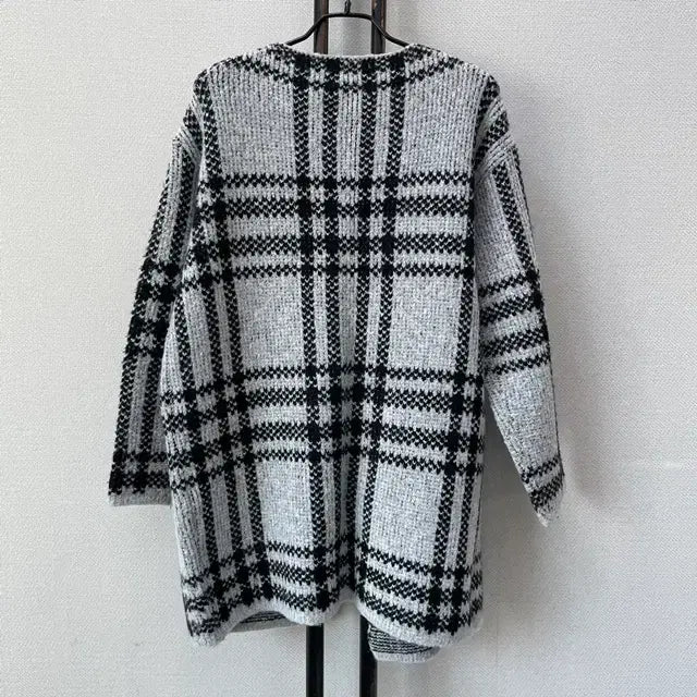 [BUNJANG] SUGI Gray Check Open Cardigan / SUGI 스기 그레이 체크 무늬 오픈형 가디건