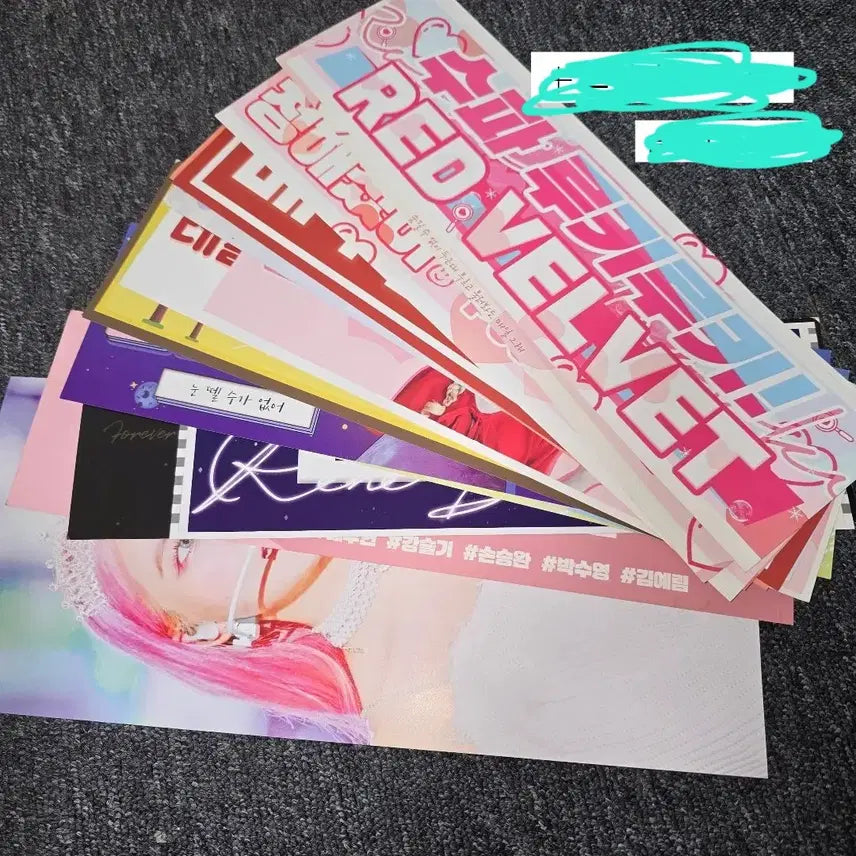 [BUNJANG] Red Velvet Bundle Set of Slogan and Stickers / 레드벨벳 비공굿 일괄 슬로건 스티커