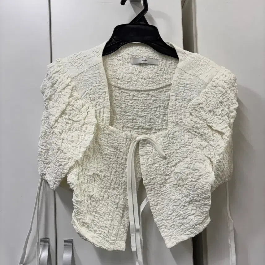 [BUNJANG] noq White Shirred Blouse / noq 화이트 셔링 블라우스