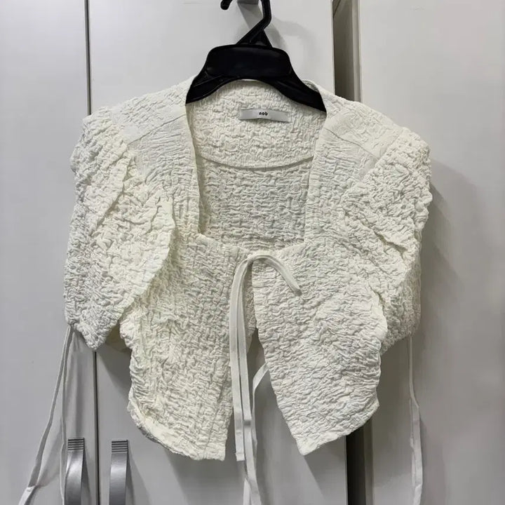 [BUNJANG] noq White Shirred Blouse / noq 화이트 셔링 블라우스