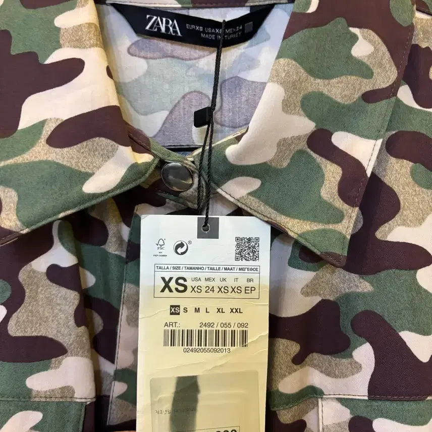 [BUNJANG] ZARA Camouflage Shirt Coat XS-S / 자라 카모 셔츠 코트 XS ~S 새상품