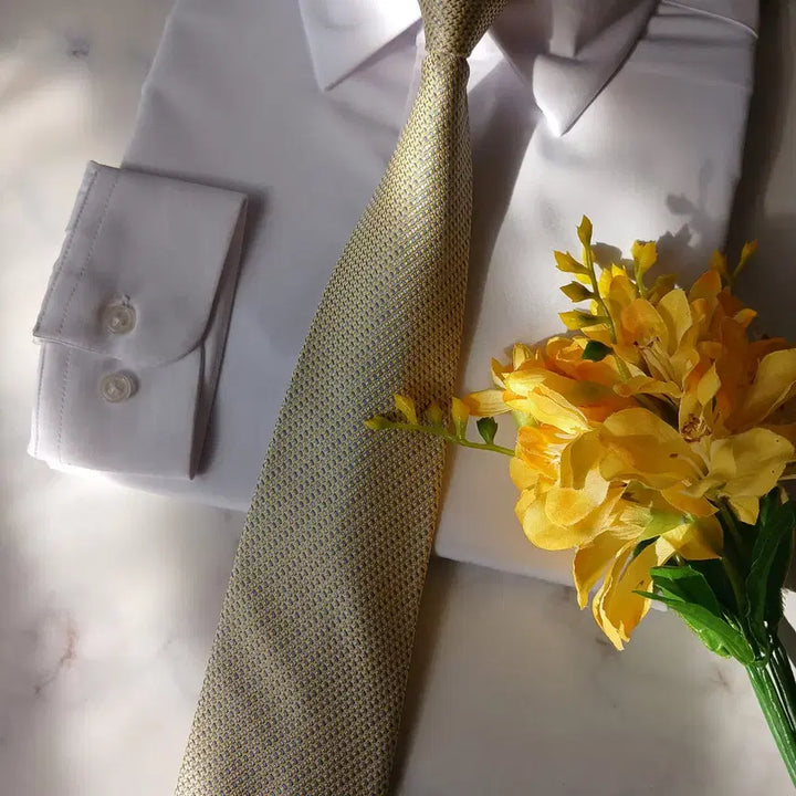 [BUNJANG] Michael Kors Silk Textured Tie / 마이클 코어스 실크 옐로우 패턴 넥타이 8.8cm A+등급 A19688