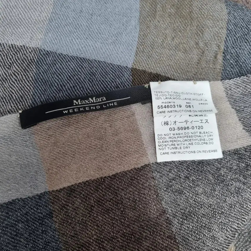 [BUNJANG] Max Mara Check Pattern Muffler / ㅡ 막스마라 봄가을 머플러ㅡ0311