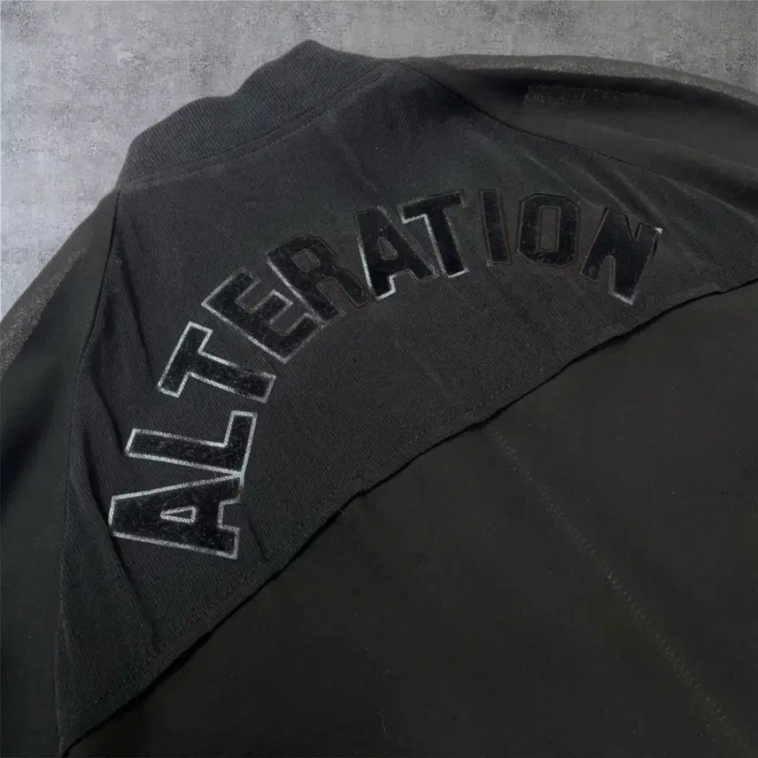 [BUNJANG] VOV Black Velvet Lettering Sheer Blouson Jacket / 보브 VOV 블랙 벨벳 레터링 시스루 블루종 자켓 66
