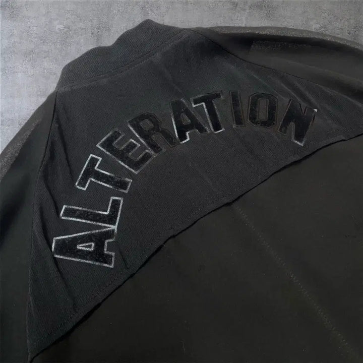 [BUNJANG] VOV Black Velvet Lettering Sheer Blouson Jacket / 보브 VOV 블랙 벨벳 레터링 시스루 블루종 자켓 66