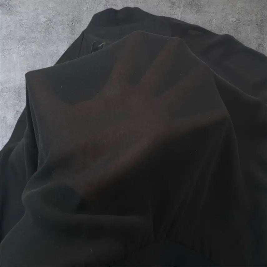 [BUNJANG] VOV Black Velvet Lettering Sheer Blouson Jacket / 보브 VOV 블랙 벨벳 레터링 시스루 블루종 자켓 66
