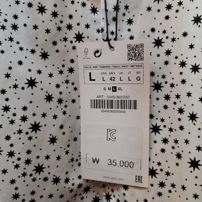 [BUNJANG] ZARA Star Pattern Shirt L Size / 자라 ZARA 별 패턴 셔츠 L사이즈