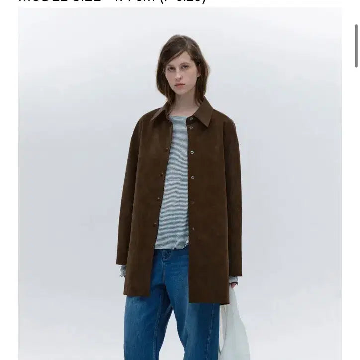 [BUNJANG] Salty Pebble Eco Leather Half Coat / 솔티페블 에코레더 하프 코트 브라운