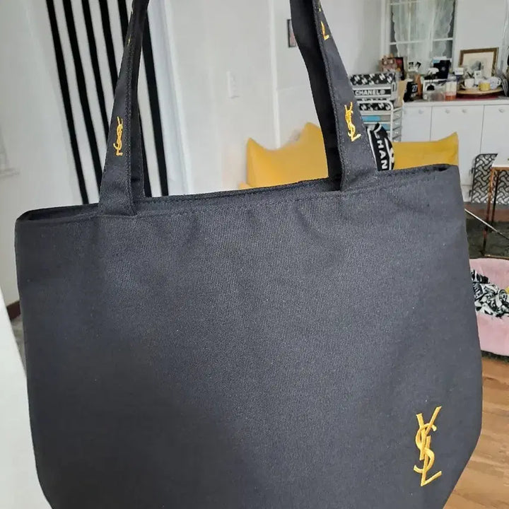 [BUNJANG] Black Canvas Shoulder Bag / 블랙 캔버스 숄더가방겸 토트백