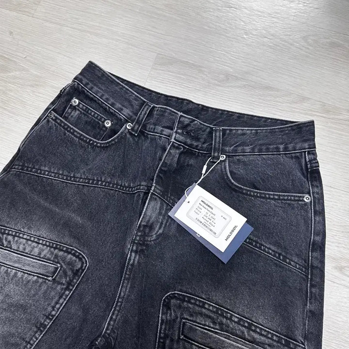 [BUNJANG] Moldboy Black Denim Pants / (새상품) 몰드보이 워싱 블랙 흑청 데님 팬츠 2사이즈