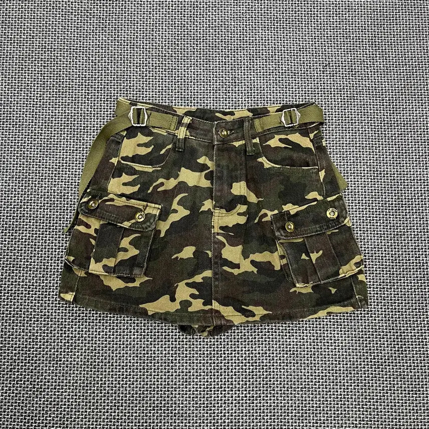 [BUNJANG] Vintage Camo Pants Skirt / 빈티지 카모 팬츠스커트