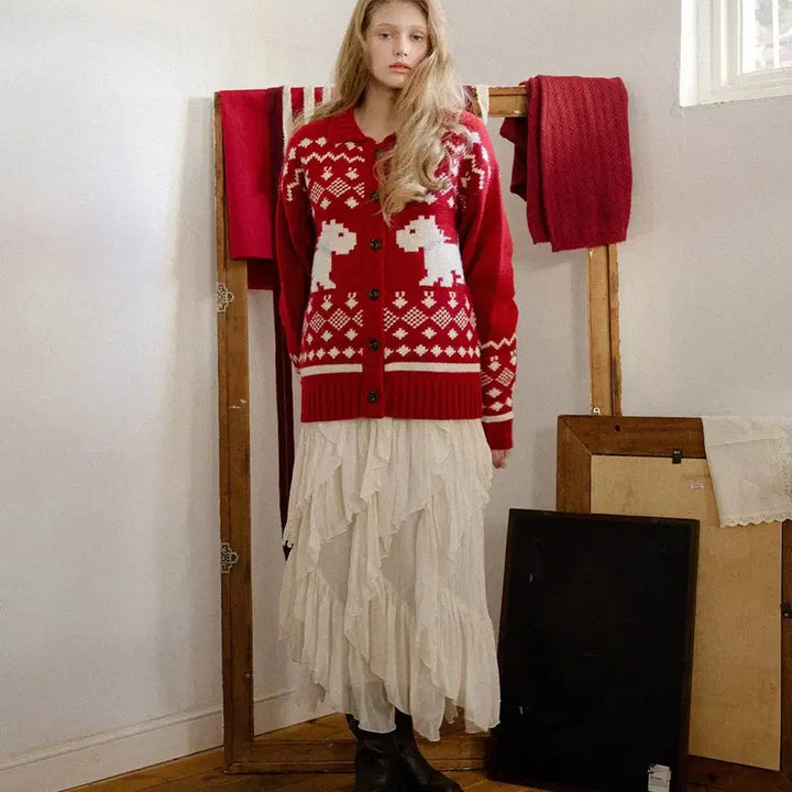 [BUNJANG] Letter From Moon Scottish Terrier Wool Cardigan / 레터프롬문 스코티쉬 테리어 코위찬 울 가디건