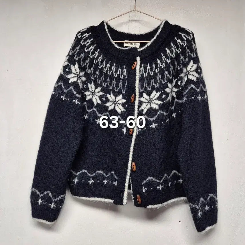 [BUNJANG] Nordic Style Navy Cardigan / 노르딕 느낌 네이비 가디건 63-60