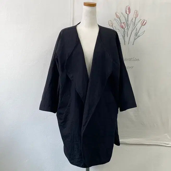 [BUNJANG] LeShop Open Shawl Linen Cardigan / 르샵 오픈형 숄 린넨가디건