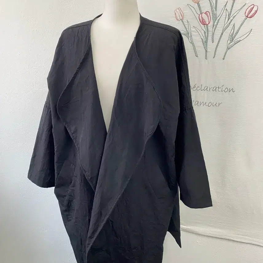 [BUNJANG] LeShop Open Shawl Linen Cardigan / 르샵 오픈형 숄 린넨가디건