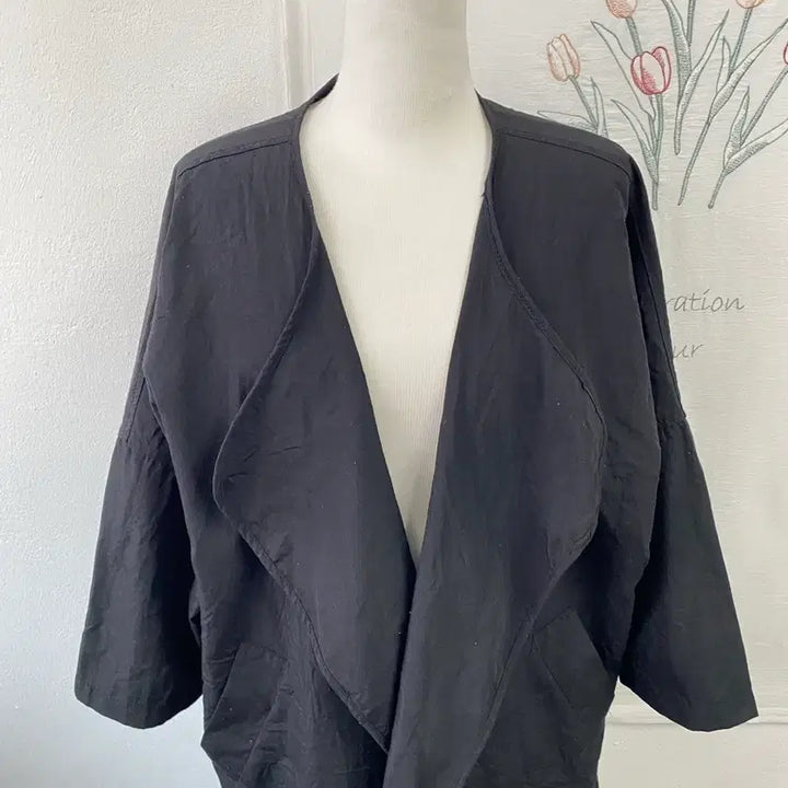 [BUNJANG] LeShop Open Shawl Linen Cardigan / 르샵 오픈형 숄 린넨가디건