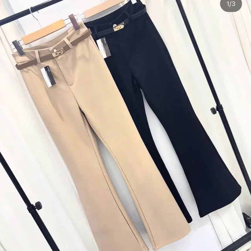 [BUNJANG] Bootcut Slacks and Belt Set + Cap Sleeveless Cardigan Set / 부츠컷 슬랙스 벨트셋+캡나시가디건 셋