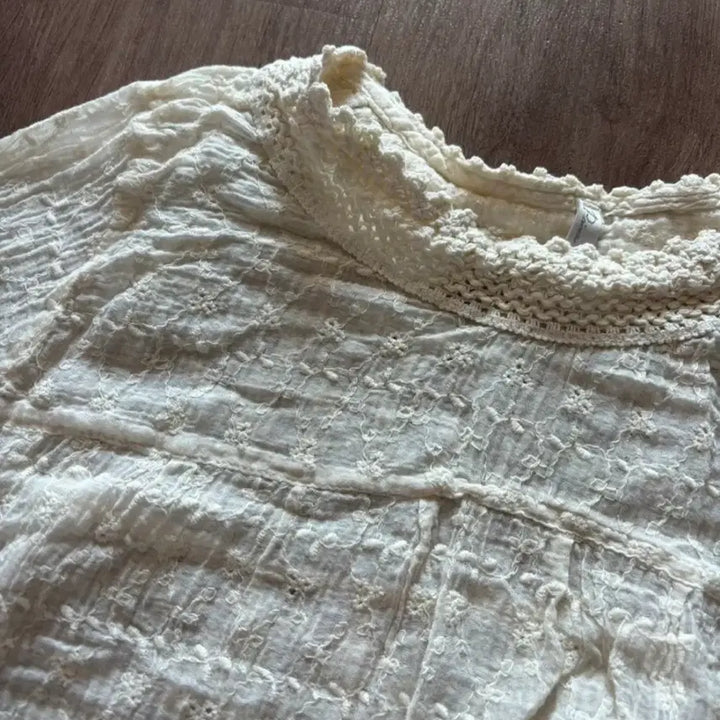 [BUNJANG] Vintage Ivory Shirred Blouse / 빈티지 아이보리 셔링 블라우스