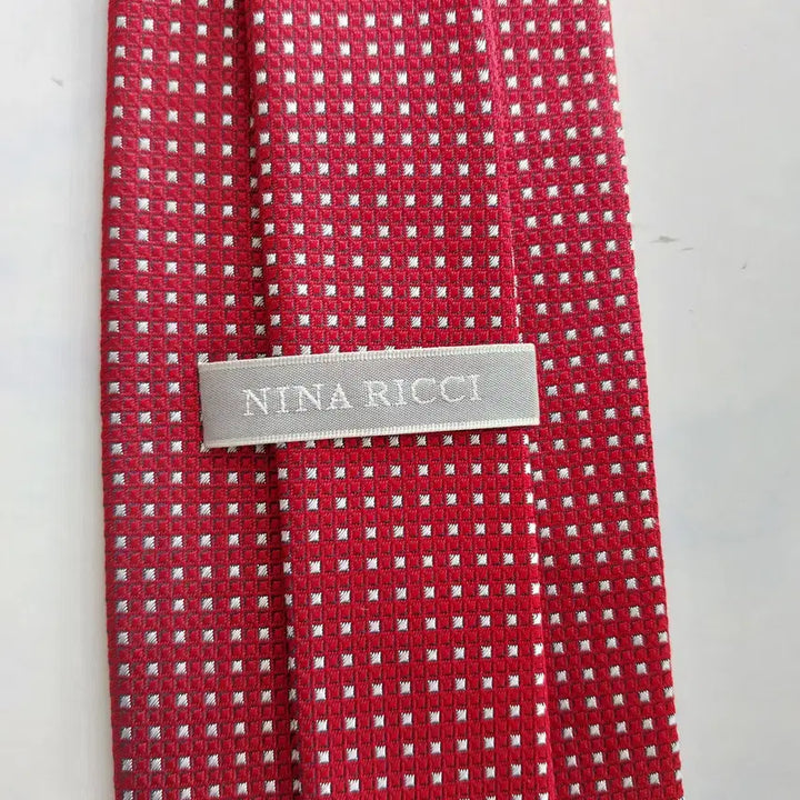 [BUNJANG] Nina Ricci Silk Red Jacquard Tie / 니나리치 실크 레드 자카드 패턴 넥타이 9.1cm A+등급 K2228