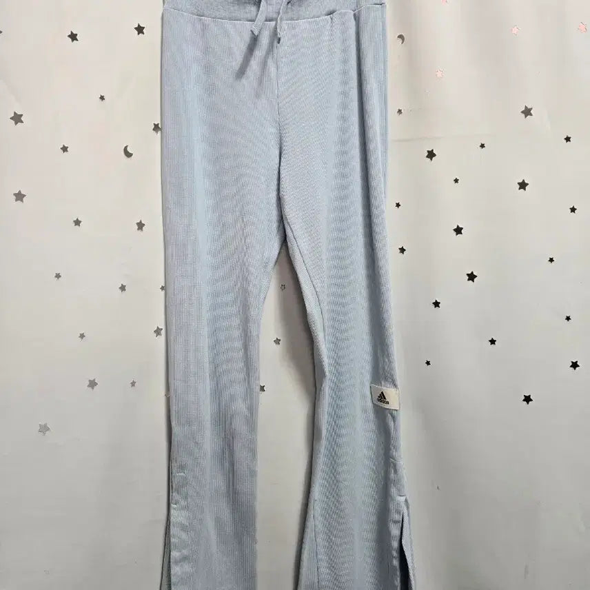 [BUNJANG] Adidas Ribbed Split Pants Sky Blue Medium / 아디다스 골지 스플릿 팬츠 하늘색 M