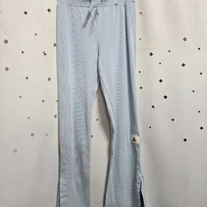 [BUNJANG] Adidas Ribbed Split Pants Sky Blue Medium / 아디다스 골지 스플릿 팬츠 하늘색 M