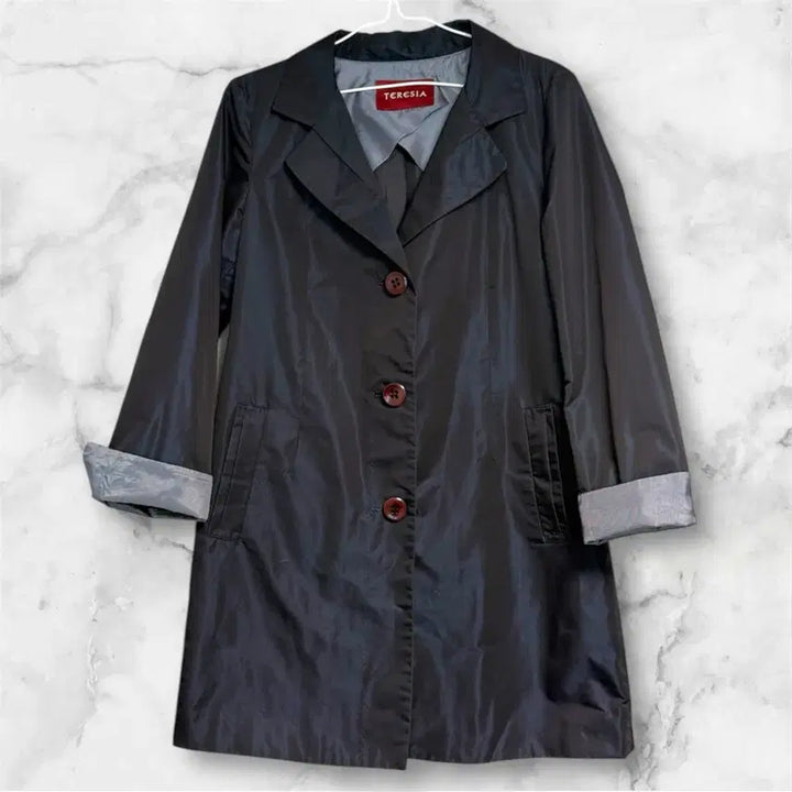 [BUNJANG] TERESIA Pearl Designer Trench Coat Jacket / TERESIA 진주빛 디자이너 코트 트렌치 바람막이 자켓556677