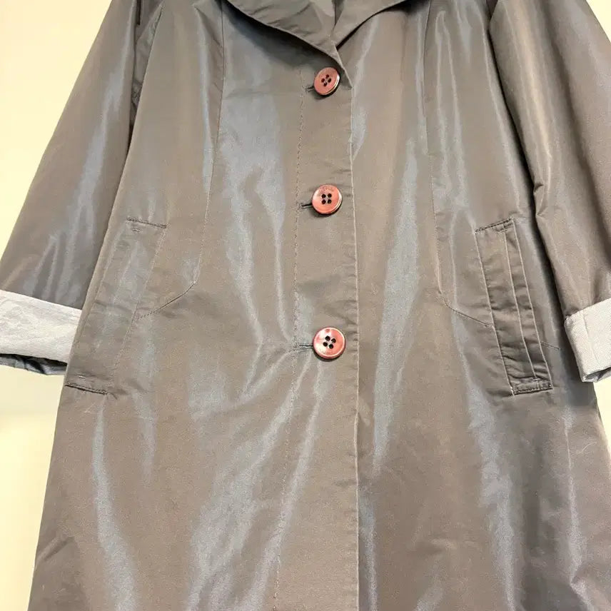 [BUNJANG] TERESIA Pearl Designer Trench Coat Jacket / TERESIA 진주빛 디자이너 코트 트렌치 바람막이 자켓556677