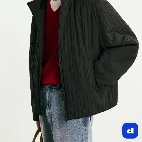 [BUNJANG] TNGT Striped Quilted Hooded Jumper / 티엔지티  점퍼