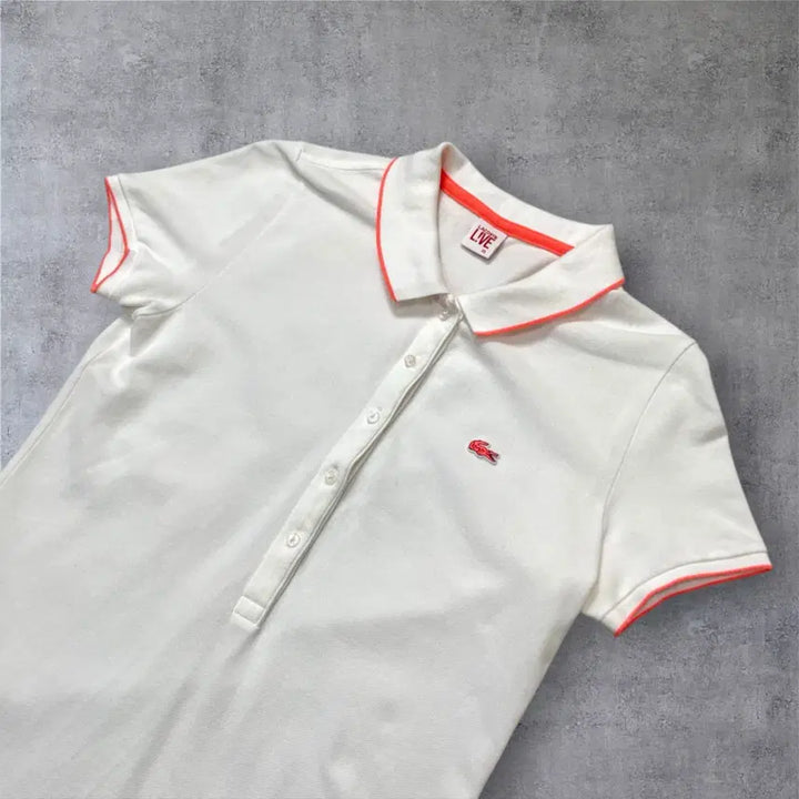[SOLD OUT] 라코스테 Lacoste L!VE 화이트 피케 카라 슬림핏 원피스 XS
