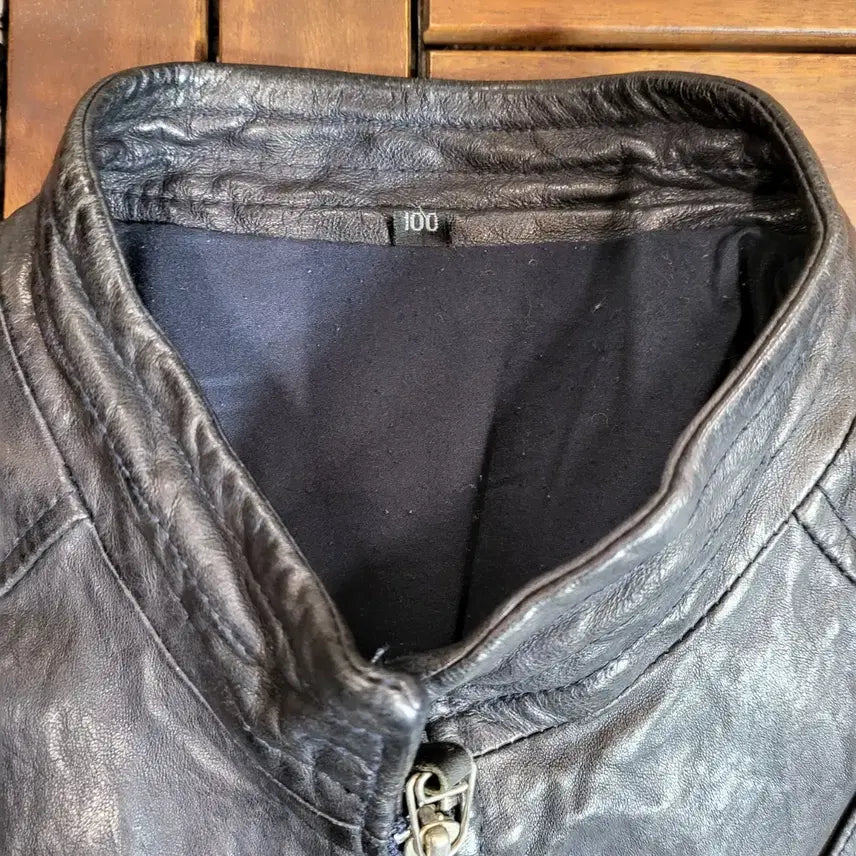 [BUNJANG] Leather Biker Jacket (Size 100) / 레더 바이커 자켓 (100) *전면부 지퍼 체결 잘 안됨*