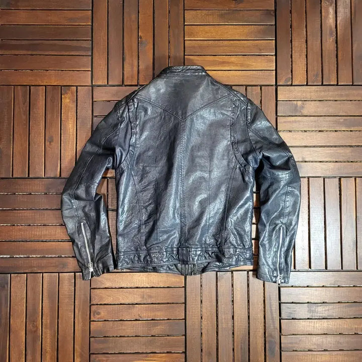 [BUNJANG] Leather Biker Jacket (Size 100) / 레더 바이커 자켓 (100) *전면부 지퍼 체결 잘 안됨*