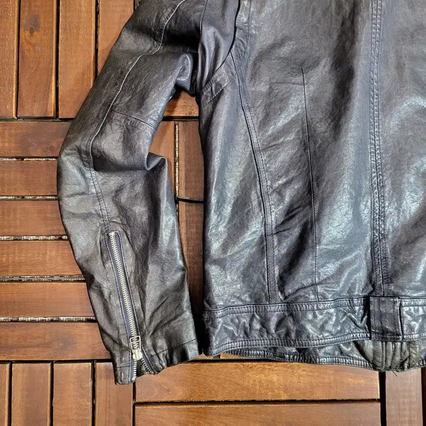 [BUNJANG] Leather Biker Jacket (Size 100) / 레더 바이커 자켓 (100) *전면부 지퍼 체결 잘 안됨*