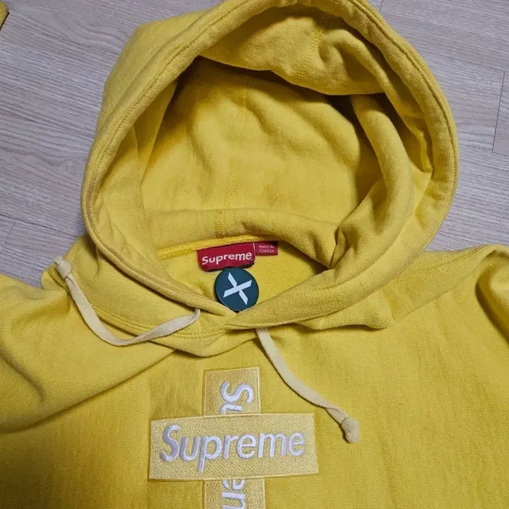 [BUNJANG] Supreme Cross Box Logo Hoodie Yellow (Size M) / 슈프림 크로스 박스로고 후드 옐로우 판매합니다