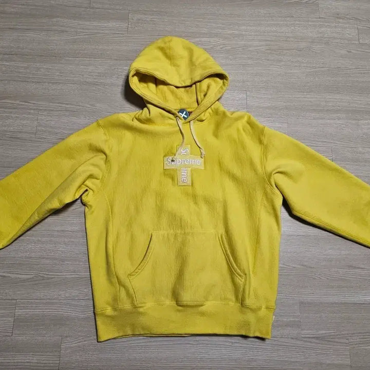 [BUNJANG] Supreme Cross Box Logo Hoodie Yellow (Size M) / 슈프림 크로스 박스로고 후드 옐로우 판매합니다