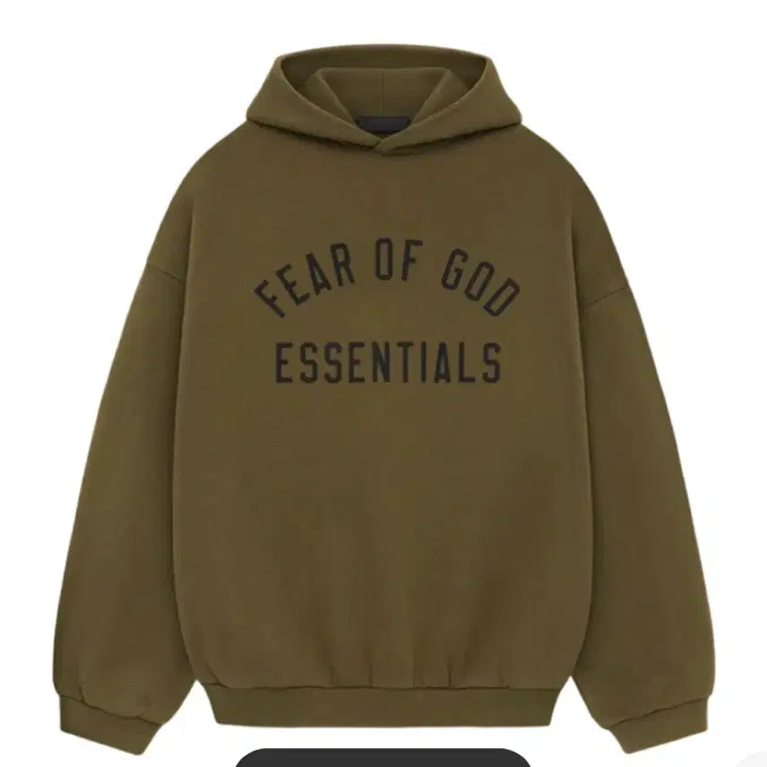 [BUNJANG] Essential Fleece Hoodie Olive XS / 에센셜 플리스 후드 올리브 - 24FW
