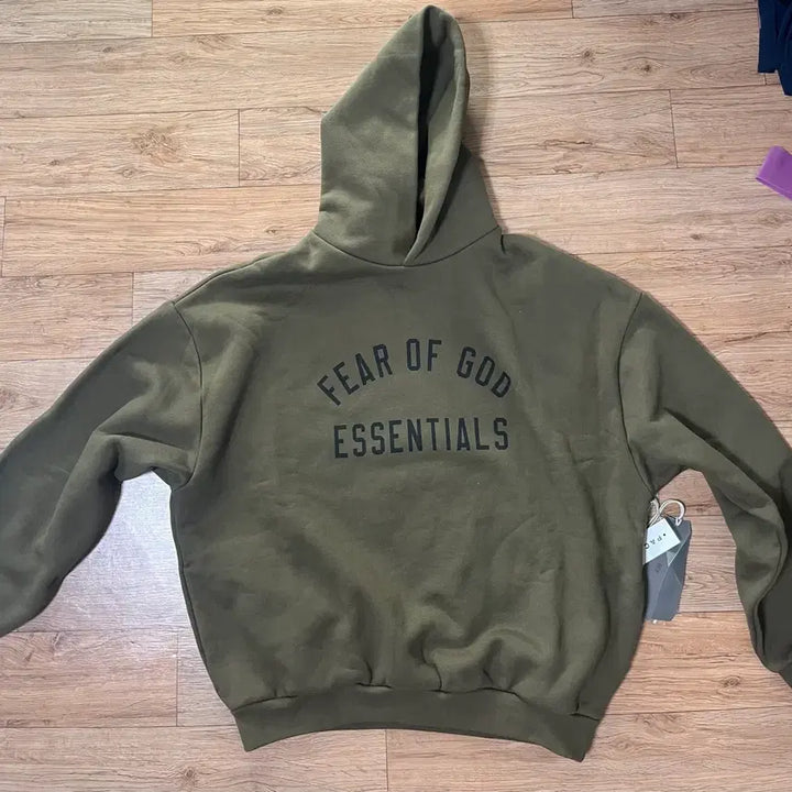 [BUNJANG] Essential Fleece Hoodie Olive XS / 에센셜 플리스 후드 올리브 - 24FW