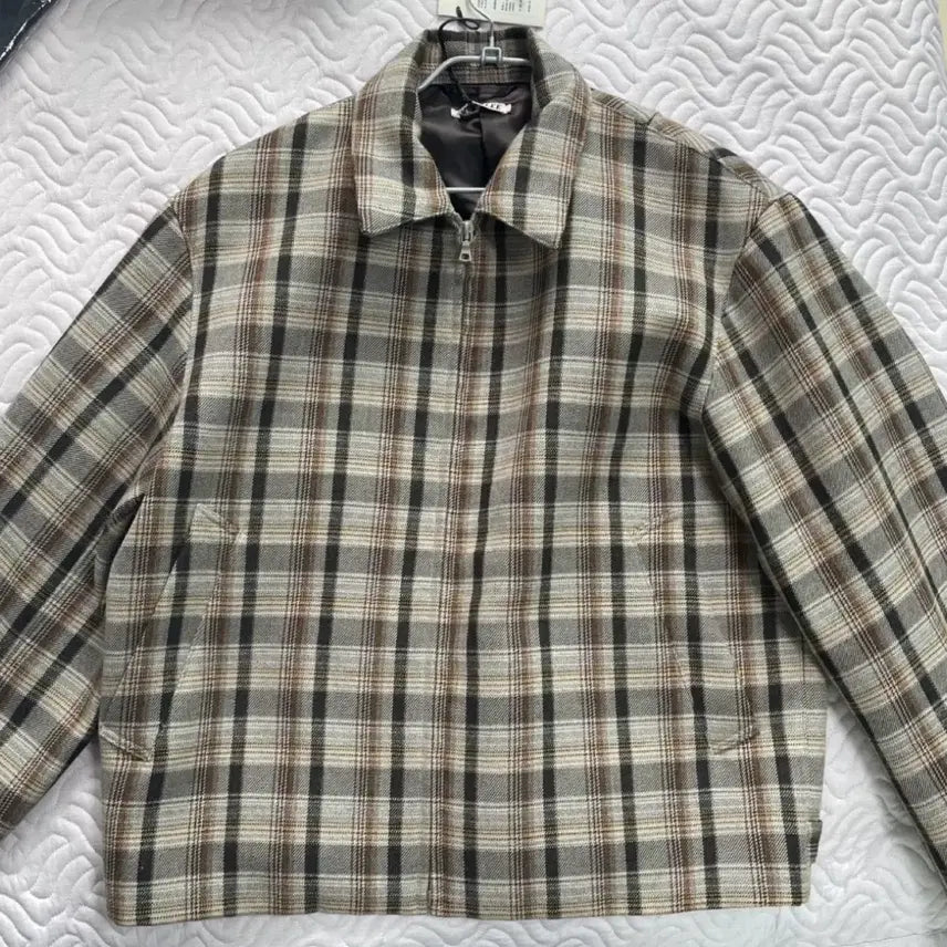 [BUNJANG] Auralee Double Face Check Blouson / 오라리 더블 페이스 체크 블루종(새상품)