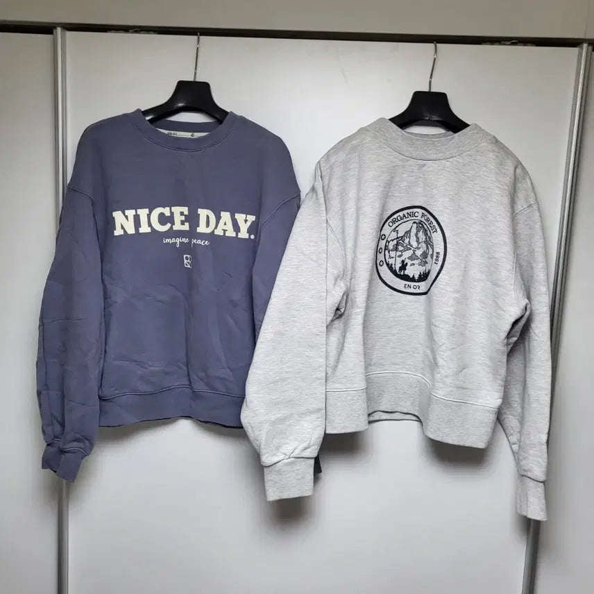 [BUNJANG] EN OR Bundle Set of Two Sweatshirts / 엔오르 EN OR 맨투맨  2벌 일괄