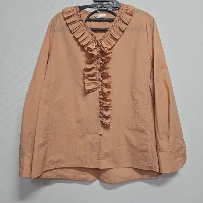 [BUNJANG] It MICHAA Frill Blouse Peach / 잇미샤 프릴 블라우스 살구색