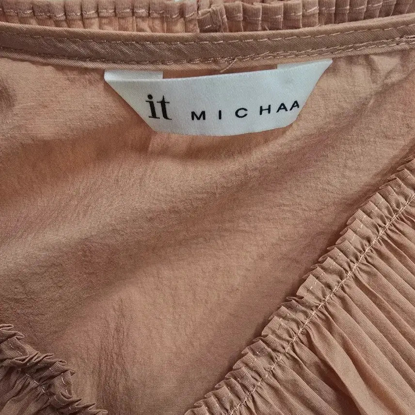 [BUNJANG] It MICHAA Frill Blouse Peach / 잇미샤 프릴 블라우스 살구색