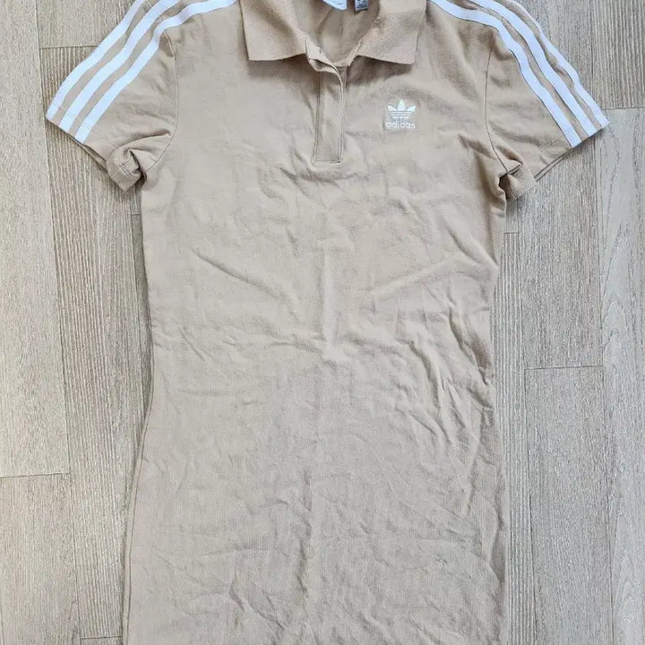 [SOLD OUT] 아디다스 삼선 카라 셔츠 원피스 베이지