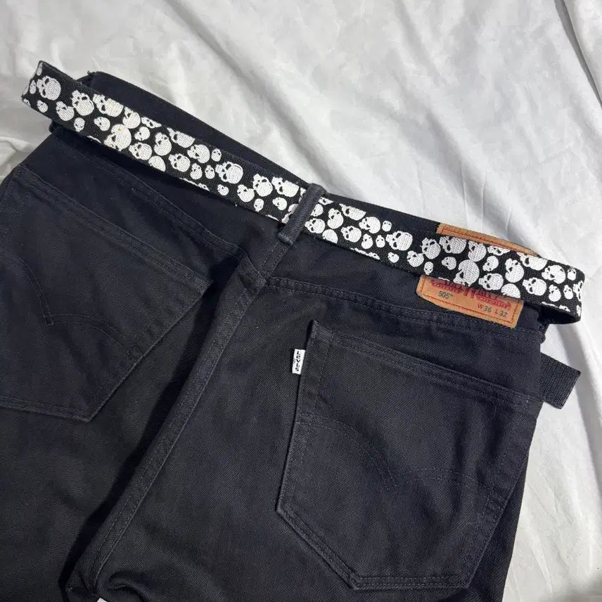 [BUNJANG] Vintage Skull Canvas Belt / 빈티지 스컬 캔버스 벨트