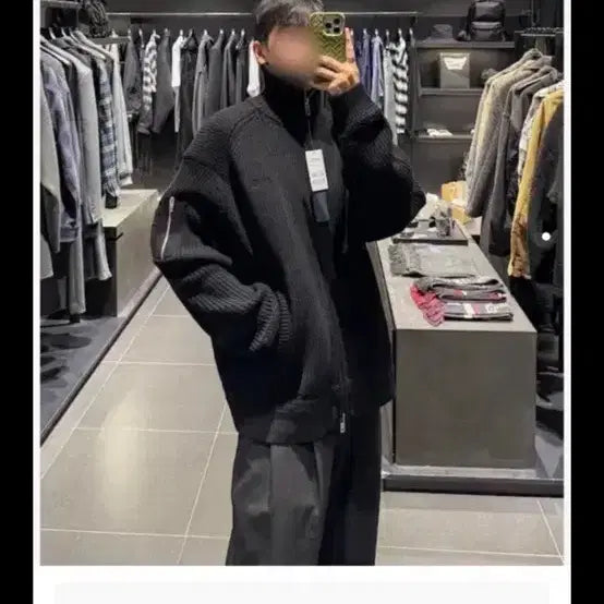 [BUNJANG] Juun.J MA-1 Pocket Full-Zip Cardigan Black M / (마지막가격) 25fw 준지 MA-1 포켓 풀집업 가디건 블랙 M 2회착