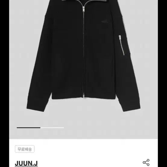 [BUNJANG] Juun.J MA-1 Pocket Full-Zip Cardigan Black M / (마지막가격) 25fw 준지 MA-1 포켓 풀집업 가디건 블랙 M 2회착