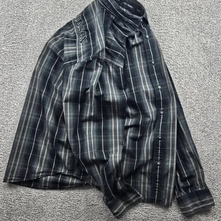 [BUNJANG] Harley-Davidson Tartan Check Pattern Pocket Biker Shirt (XL) / 할리데이비슨 타탄 체크 패턴 포켓 바이커 셔츠 ( XL ) / 11477