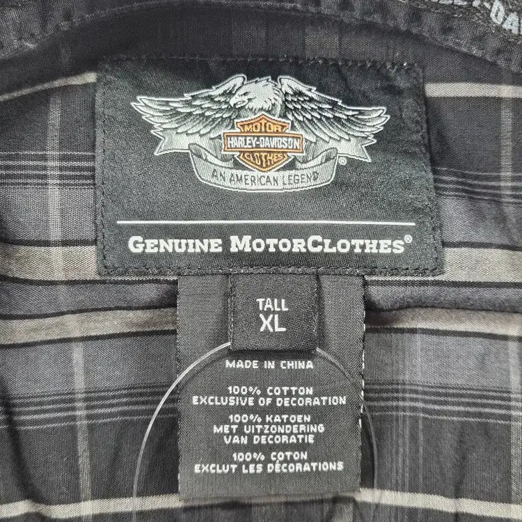 [BUNJANG] Harley-Davidson Tartan Check Pattern Pocket Biker Shirt (XL) / 할리데이비슨 타탄 체크 패턴 포켓 바이커 셔츠 ( XL ) / 11477