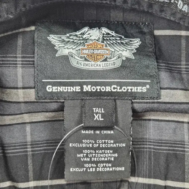 [BUNJANG] Harley-Davidson Tartan Check Pattern Pocket Biker Shirt (XL) / 할리데이비슨 타탄 체크 패턴 포켓 바이커 셔츠 ( XL ) / 11477