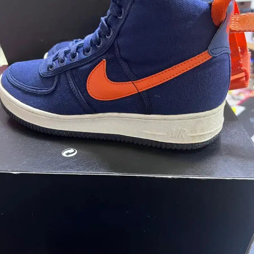 [BUNJANG] Nike Air Force 1 High CVS Navy/Orange Sneakers / 나이키 에어포스1 하이 cvs 270 곤/주 닉스