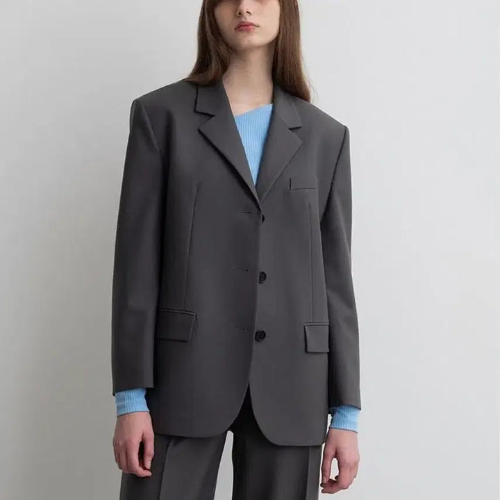 [BUNJANG] JSNY Oversized Tailored Single Jacket Gray M / jsny 테일러드 오버사이즈 싱글자켓 그레이 M사이즈